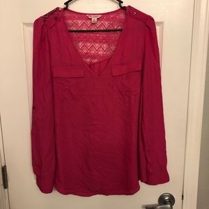 Candie’s Pink sheer long sleeve blouse